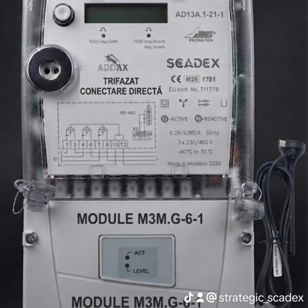 Contor Trifazat Conectare Directă AD13A1.-21-1 +Modem Modul GSM